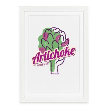 Artichoke Retro Vintage Design for Vegans - Framed poster (27 × 37 cm) - white - Front