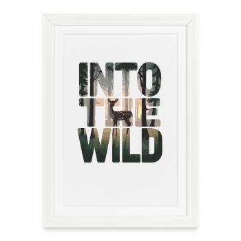 Expérience nature des cerfs dans la forêt sauvage - Affiche encadrée (27 × 37 cm) - blanc - Devant