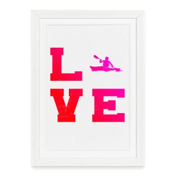 Idée cadeau pour un pagayeur avec un kayak en eaux vives - Affiche encadrée (27 × 37 cm) - blanc - Devant