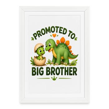 Promoted To Big Brother Dinosaur | Cute Dino Sibli - Framed poster (27 × 37 cm) - white - Front
