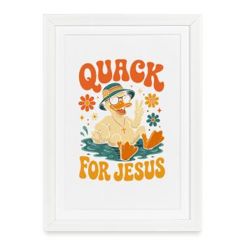 Canard de mer coloré canard pour Jésus - Affiche encadrée (27 × 37 cm) - blanc - Devant