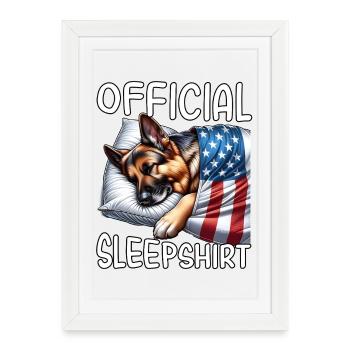 German Shepherd US Sleep Shirt - Framed poster (27 × 37 cm) - white - Front