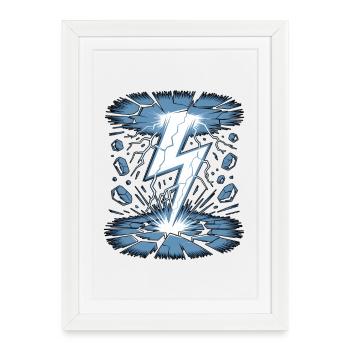 Lightning Lightning Thunderstorm Current Storm - Framed poster (27 × 37 cm) - white - Front