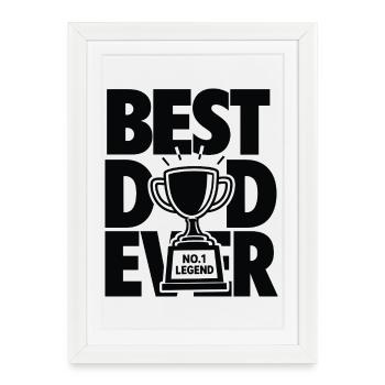Champion du Trophée du Meilleur Papa de tous les temps - Affiche encadrée (27 × 37 cm) - blanc - Devant