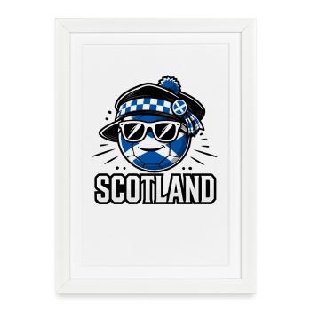 Football with Scotland flag funny ball - Framed poster (27 × 37 cm) - white - Front