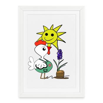 Jardinier Poulet Amateur Jardinage Jardinage - Affiche encadrée (27 × 37 cm) - blanc - Devant