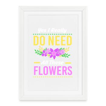 Floristry Florist Florist Bouquet - Framed poster (27 × 37 cm) - white - Front