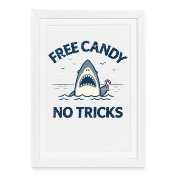 Requin Candy Gratuit Sans Astuces - Affiche encadrée (27 × 37 cm) - blanc - Devant
