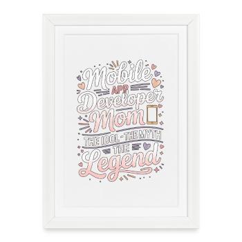 Mobile App Developer Mom The Software Engineer - Framed poster (27 × 37 cm) - white - Front