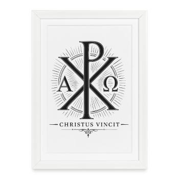Christus Vincit - Framed poster (27 × 37 cm) - white - Front