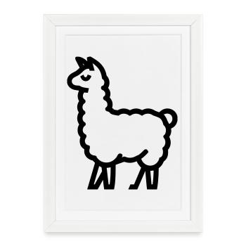 lama - Affiche encadrée (27 × 37 cm) - blanc - Devant