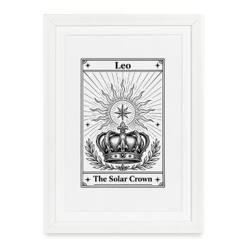 Leo | Signe du tarot - Affiche encadrée (27 × 37 cm) - blanc - Devant