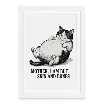 Moppelkat Fat Cat - Framed poster (27 × 37 cm) - white - Front