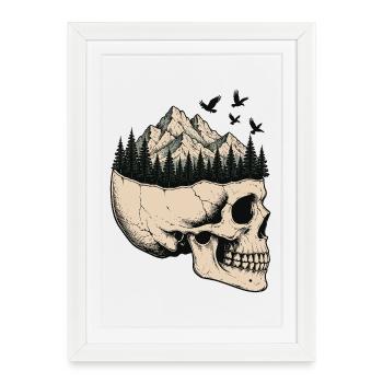 Paysage de la montagne du Crâne - Affiche encadrée (27 × 37 cm) - blanc - Devant