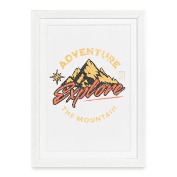 Aventure en montagne : Explorer les montagnes - Affiche encadrée (27 × 37 cm) - blanc - Devant