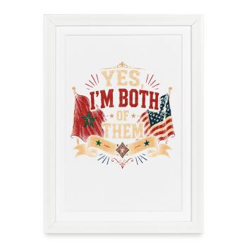 Both: USA and Morocco identity - Framed poster (27 × 37 cm) - white - Front