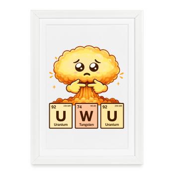 Humour de nerd drôle de nuage Champignon Nuage UwU - Affiche encadrée (27 × 37 cm) - blanc - Devant