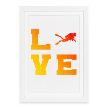 Idée cadeau pour un fan de plongée avec apnée - Affiche encadrée (27 × 37 cm) - blanc - Devant