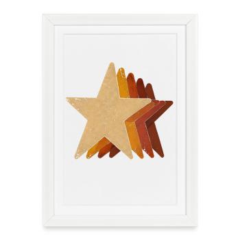 Empilement d’étoiles Silhouette d’étoiles - Affiche encadrée (27 × 37 cm) - blanc - Devant