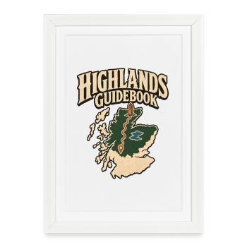 Scottish Highlands Guidebook Map Travel Adventure - Framed poster (27 × 37 cm) - white - Front