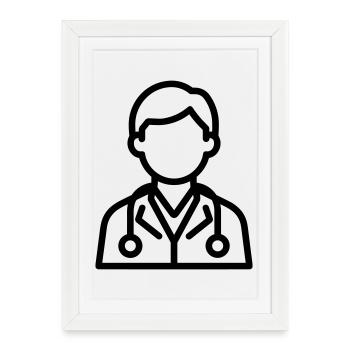 médecin - Affiche encadrée (27 × 37 cm) - blanc - Devant