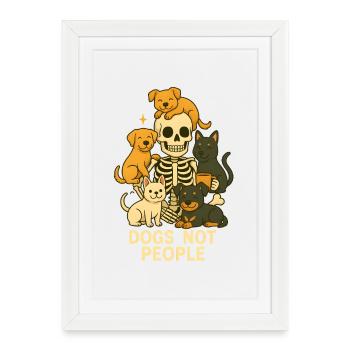 Les chiens, pas les humains - Affiche encadrée (27 × 37 cm) - blanc - Devant
