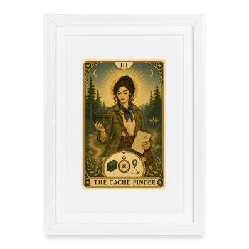 Cache Finder | Outdoor Treasure Hunt Tarot - Framed poster (27 × 37 cm) - white - Front