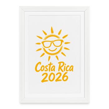 Costa Rica Dimanche 2026 - Affiche encadrée (27 × 37 cm) - blanc - Devant