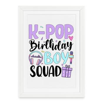 Équipe d’anniversaire K Pop - Affiche encadrée (27 × 37 cm) - blanc - Devant