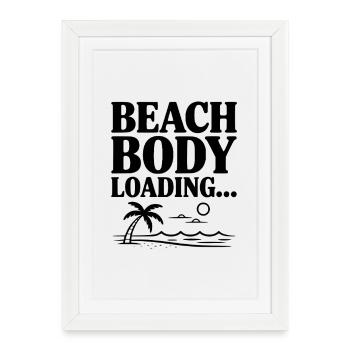 Charge corporelle de plage... - Affiche encadrée (27 × 37 cm) - blanc - Devant