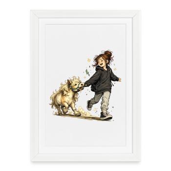 More laughter. More pony. – Friendship and horses - Framed poster (27 × 37 cm) - white - Front
