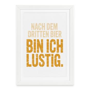 Bier Nach Dem Dritten Bier Lustig JGA Party Malle - Gerahmtes Poster (27 × 37 cm) - Weiß - Vorne