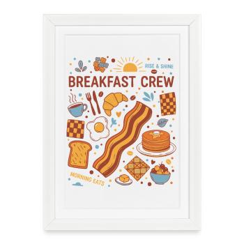 Petit-déjeuner Brunch Café Café Au bacon Matinée - Affiche encadrée (27 × 37 cm) - blanc - Devant