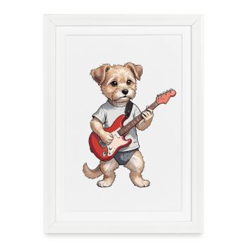 Rocker Dog - Framed poster (27 × 37 cm) - white - Front