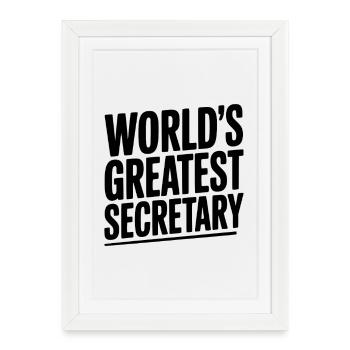 World's Greatest Secretary - Framed poster (27 × 37 cm) - white - Front