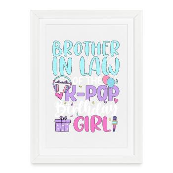 Beau-frère de la fille d’anniversaire de la K-Pop - Affiche encadrée (27 × 37 cm) - blanc - Devant