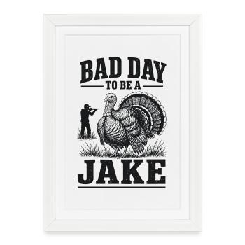 Chasse Chasseur Dindon Humour Vintage Cadeau - Affiche encadrée (27 × 37 cm) - blanc - Devant