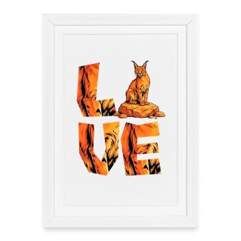 Caracal Lover Lettering Art - Framed poster (27 × 37 cm) - white - Front