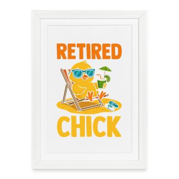 Retired Farmer Rooster Pensioner Poultry Chicken - Framed poster (27 × 37 cm) - white - Front