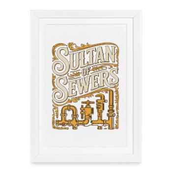 Master Plumber Sultan Of Sewers Plumbing Expert - Framed poster (27 × 37 cm) - white - Front