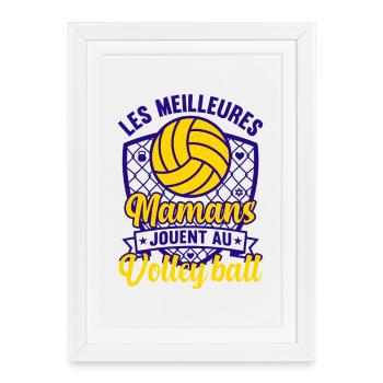 Meilleures Mamans Jouent Au Volley-Ball - Affiche encadrée (27 × 37 cm) - blanc - Devant