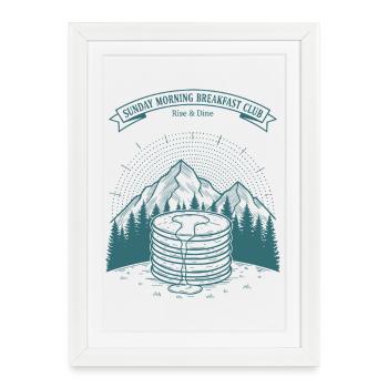 Breakfast Sunday Morning Breakfast Club Coffee - Framed poster (27 × 37 cm) - white - Front