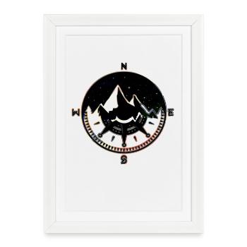 Cosmos des Montagnes de la Nuit - Affiche encadrée (27 × 37 cm) - blanc - Devant