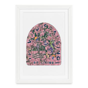 La nature sauvage appelle : Aller randonner - Affiche encadrée (27 × 37 cm) - blanc - Devant