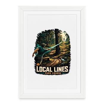 Park Course Regular Disc Golf, Local Lines - Framed poster (27 × 37 cm) - white - Front