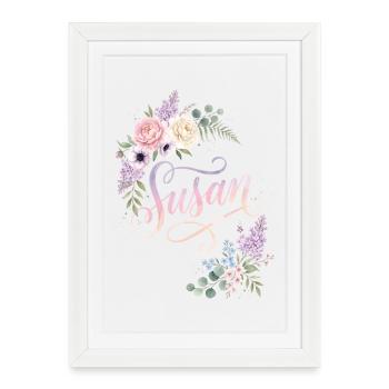 Nom de Susan Blossom en aquarelle - Affiche encadrée (27 × 37 cm) - blanc - Devant