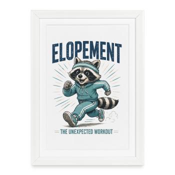 Raton Laveur Humour Sport Course À Pied Cadeau - Affiche encadrée (27 × 37 cm) - blanc - Devant