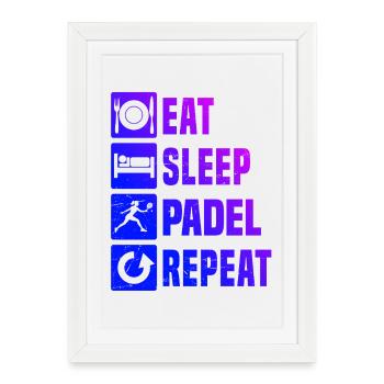 Idée cadeau pour les fans de terrain de padel avec des chaussures de padel - Affiche encadrée (27 × 37 cm) - blanc - Devant