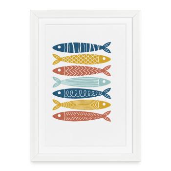 Colorful Fish Series Pattern - Framed poster (27 × 37 cm) - white - Front