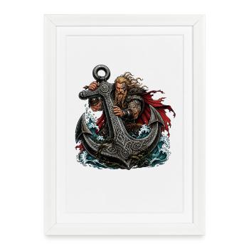 Nordic Warrior et Steel Anchor - Affiche encadrée (27 × 37 cm) - blanc - Devant